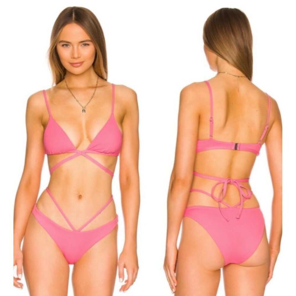 Jonathan Simkhai Harlen Strappy Bikini Top NWT M - Picture 10 of 12